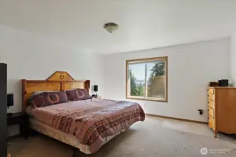 Primary bedroom with walk in closet & 3/4 ensuire bathroom