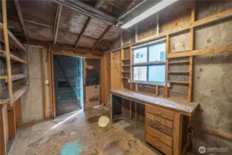Interior of shop, has lights and outlets