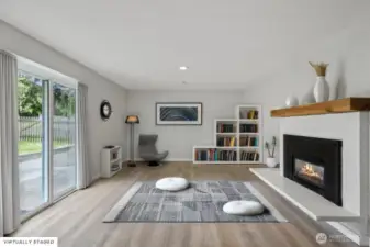 Great flex options in this home. Gas fireplace and a slider out to the back patio is great for entertaining with friends on those awesome BBQ days.