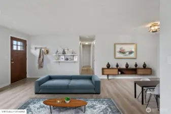LVP flooring makes for easy living and easy maintenance in this home.