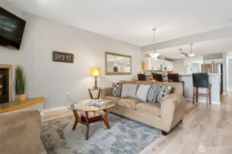 Living room makes a great gathering space.