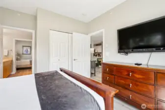 Second guest room filled with natural light.