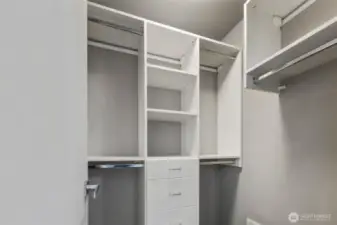 Primary Bedroom Closet with organizers