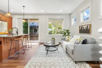 Family room off kitchen.