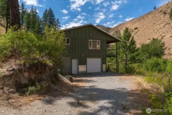 Additional parking in front of both garage doors.