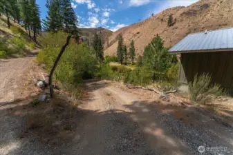 Looking back down the driveway.