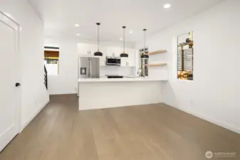 Dining area and kitchen