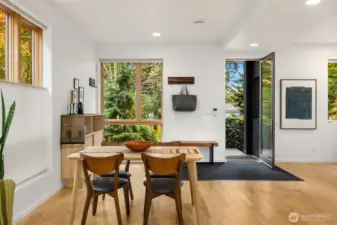 The spacious entry comfortably transitions into the open floorplan.