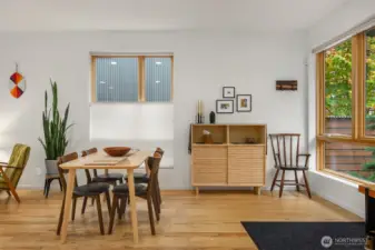 Top-down, bottom-up shades for privacy and ideal natural light.