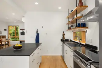 Thoughtful storage and long-lasting Paperstone countertops are designed for convenient everyday use.