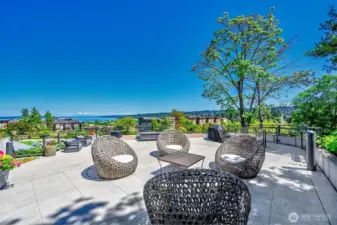 Side courtyard patio is very peaceful with glorious views, BBQ and Fireplace.