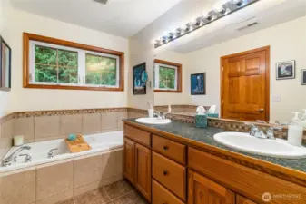 Primary bathroom even comes with a jetted tub!