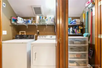Upstairs Laundry area with double doors.