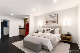 Guest suite virtually staged