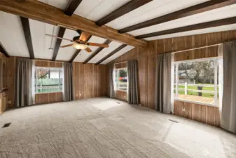 Lots of windows and vaulted ceilings