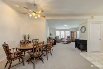 Formal dining area is adjacent to the kitchen and breakfast bar