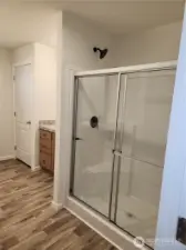 Walk-in shower in primary