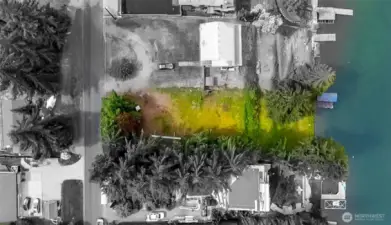 Drone view. Lot in green