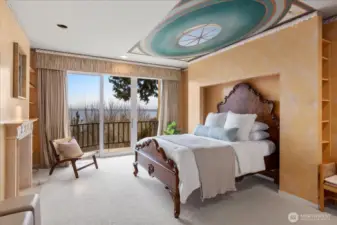 'On the View' Primary ensuite is generous, custom painted ceiling mural, and . . .