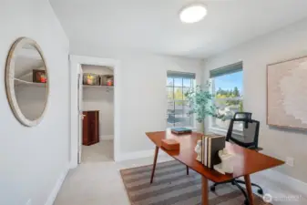 Fourth bedroom is being used as an office.