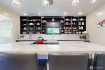 Has original doors for shelving