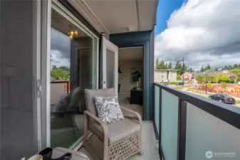 Outdoor balcony can be accessed from bedroom or living room
