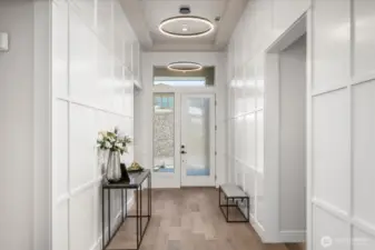 Front entry with beautifully detailed walls!