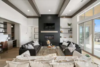 Great room with fireplace.
