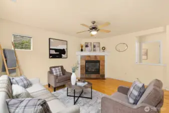 Living Room and gas fireplace.