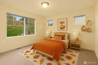 Upstairs Bedroom #3- Street Side - Virtually Staged as Bedroom.