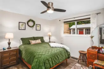 Primary Bedroom overlooks rear yard