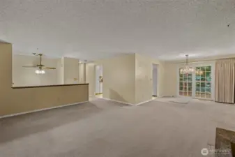 Living Room w/ view of Dining Room
