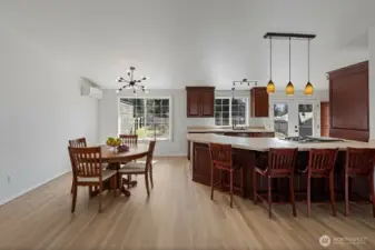 Tons of windows in the kitchen area