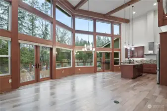 Incredible open kitchen with backyard views.