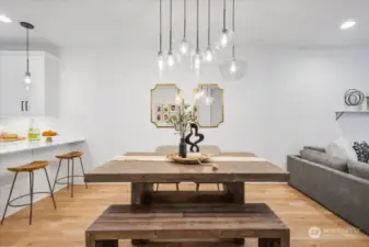 Beautiful dining room and chandelier