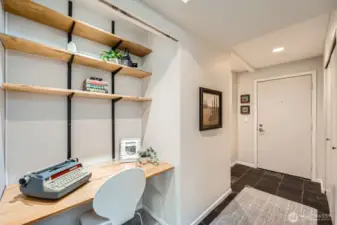 Custom office nook just off entryway & kitchen