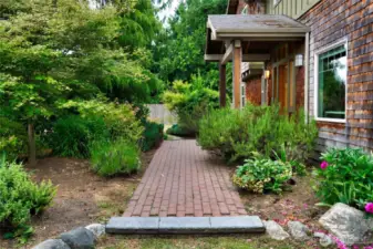 brickway leads to entrance