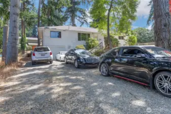Lots of parking and mature landscaping
