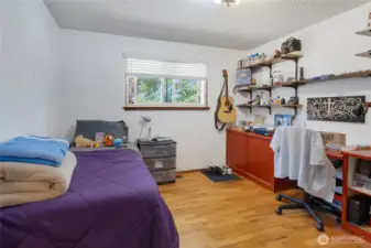 Another bedroom. Real hardwood floors!