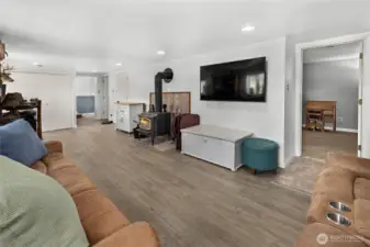 Basement level currently with 1 bedroom suite, living space, with exterior entrance. Could be a great spot for a future basement ADU?