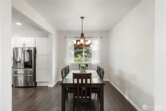 Separate formal dining area off kitchen.