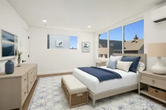 Primary bedroom virtually staged