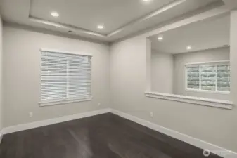 Large dining room w/ large window