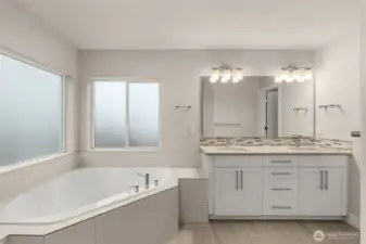 Soaking tub in primary bath.