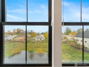 Overlooking the beautiful pond area with Quaking Aspen trees.