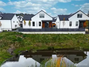 View looking back from the pond towards the cottage.
