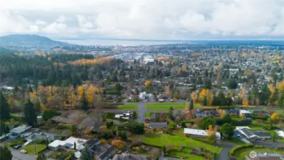 Aerial looking at bellingham