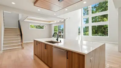 Flow effortlessly between the kitchen, dining room, and the Great Room.