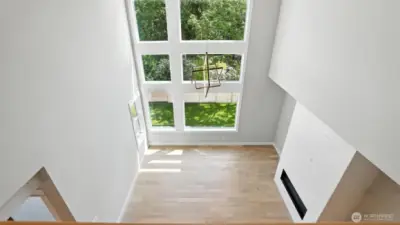 View from the Upper Level shows how expansive the Great Room is!