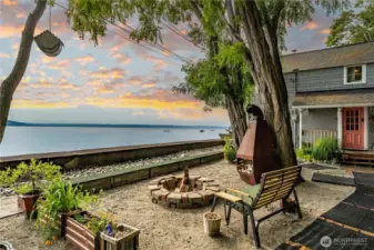 Outdoor space perfectly positioned for gathering and taking in the views.